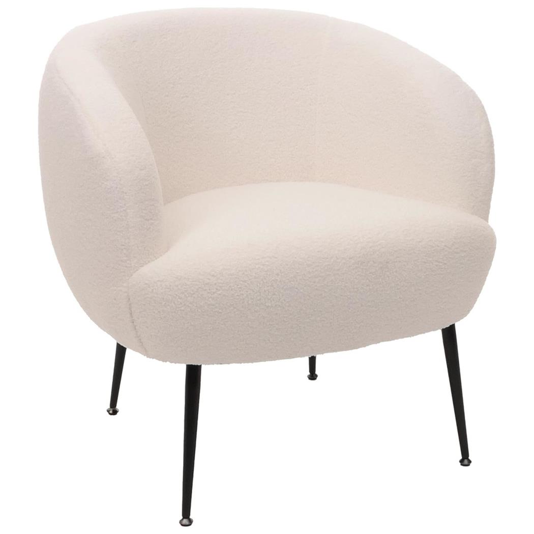 Poltrona per ospiti HARMONY, Design Elegante, Extra Imbottitura, Tessuto Bianco