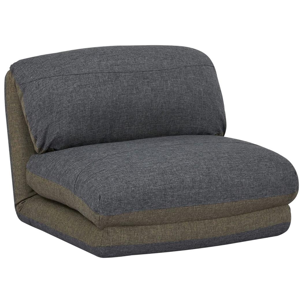 Poltrona NANTES, Trasformabile in Letto, Apertura Rapida, in Tessuto Grigio e Verde