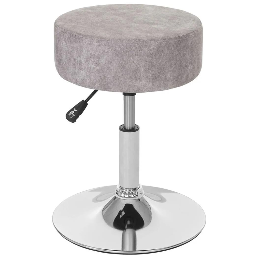 Sgabello DANKO, Girevole a 360º, Sedile Imbottito, in Pelle colore Grigio
