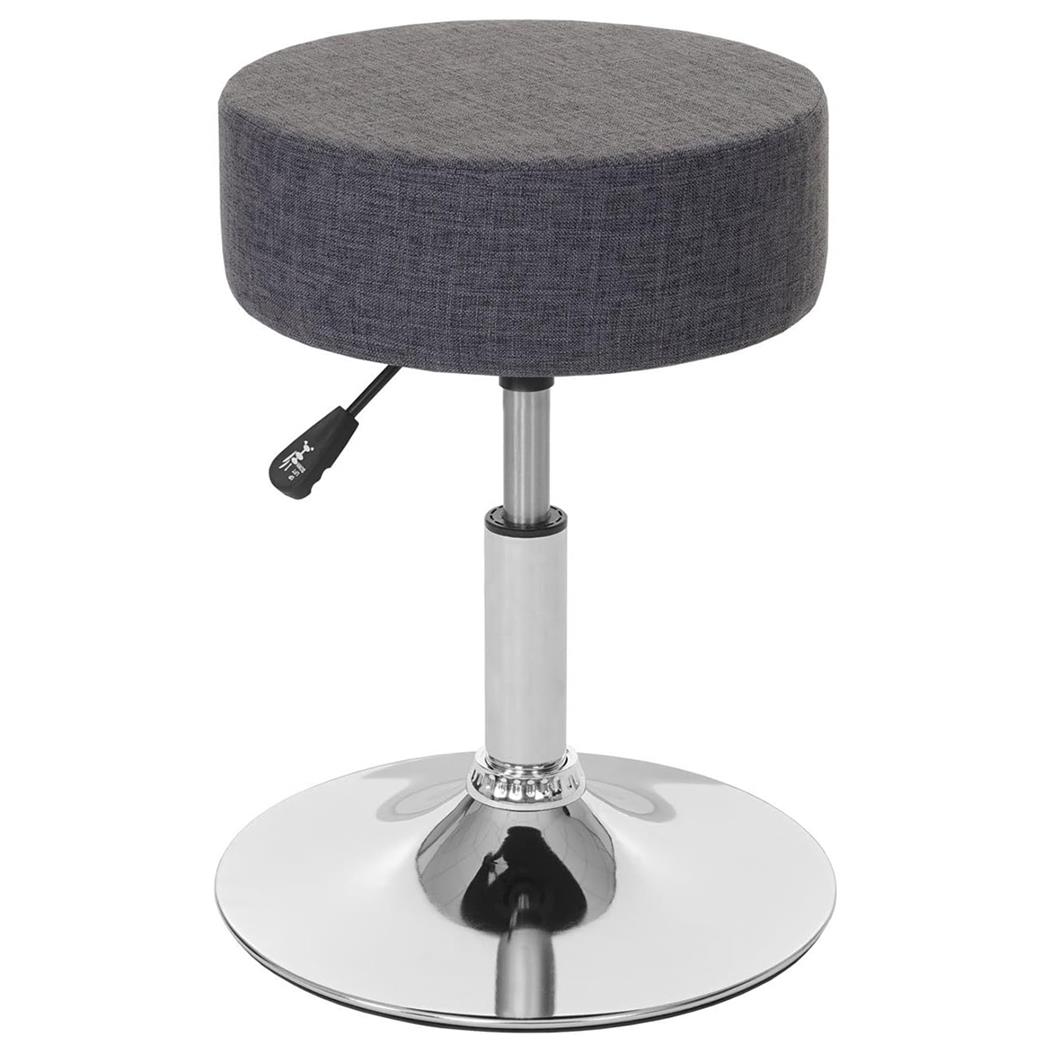 Sgabello DANKO, Girevole a 360º, Sedile Imbottito, in Tessuto colore Grigio
