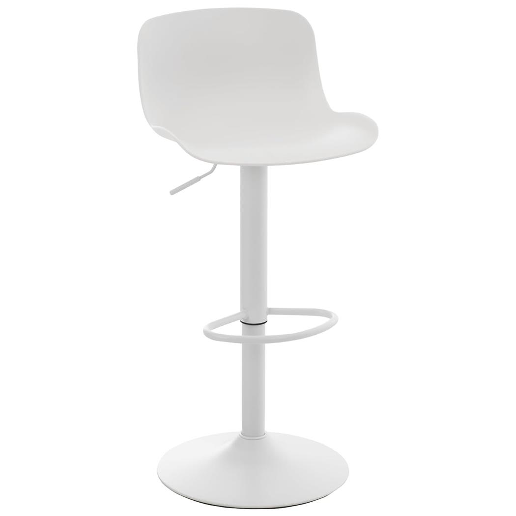 Sgabello HULUN, Con Schienale e Poggiapiedi, in Polipropilene Bianco
