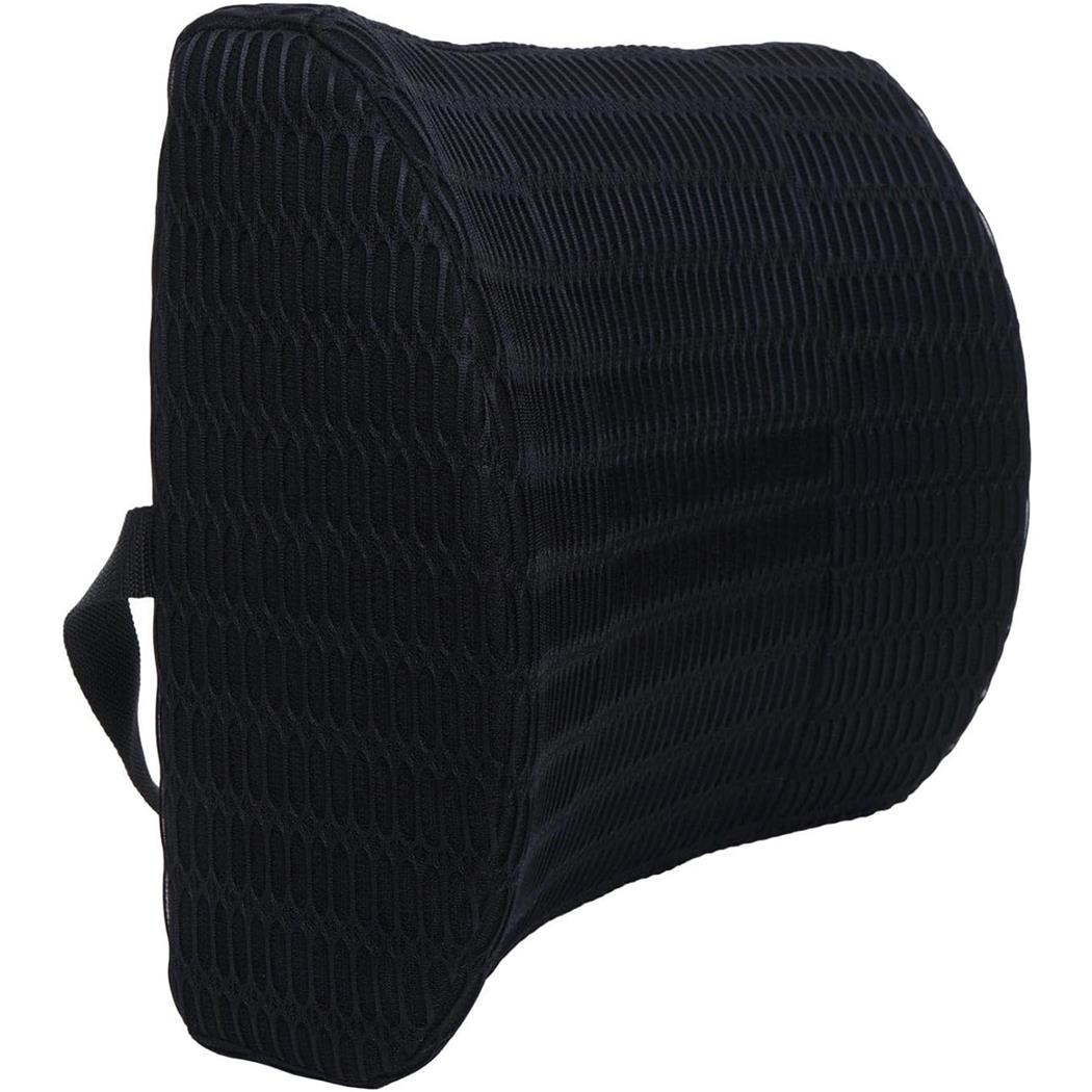 Cuscino lombare DASTI, in Schiuma viscoelastica, Cintura di fissaggio, colore Nero