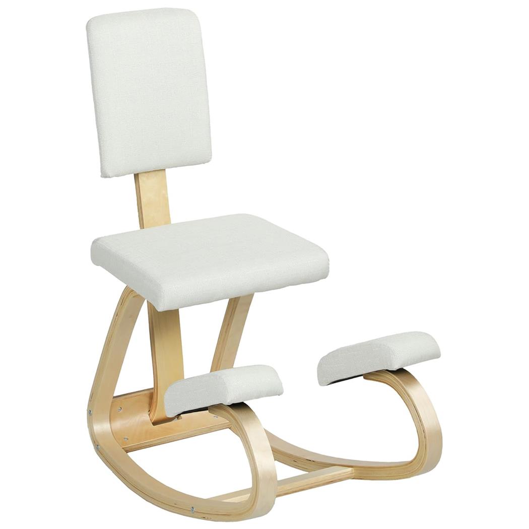 Sedia Posturale MOLTY, Struttura in Legno, con Schienale, in Tessuto Crema