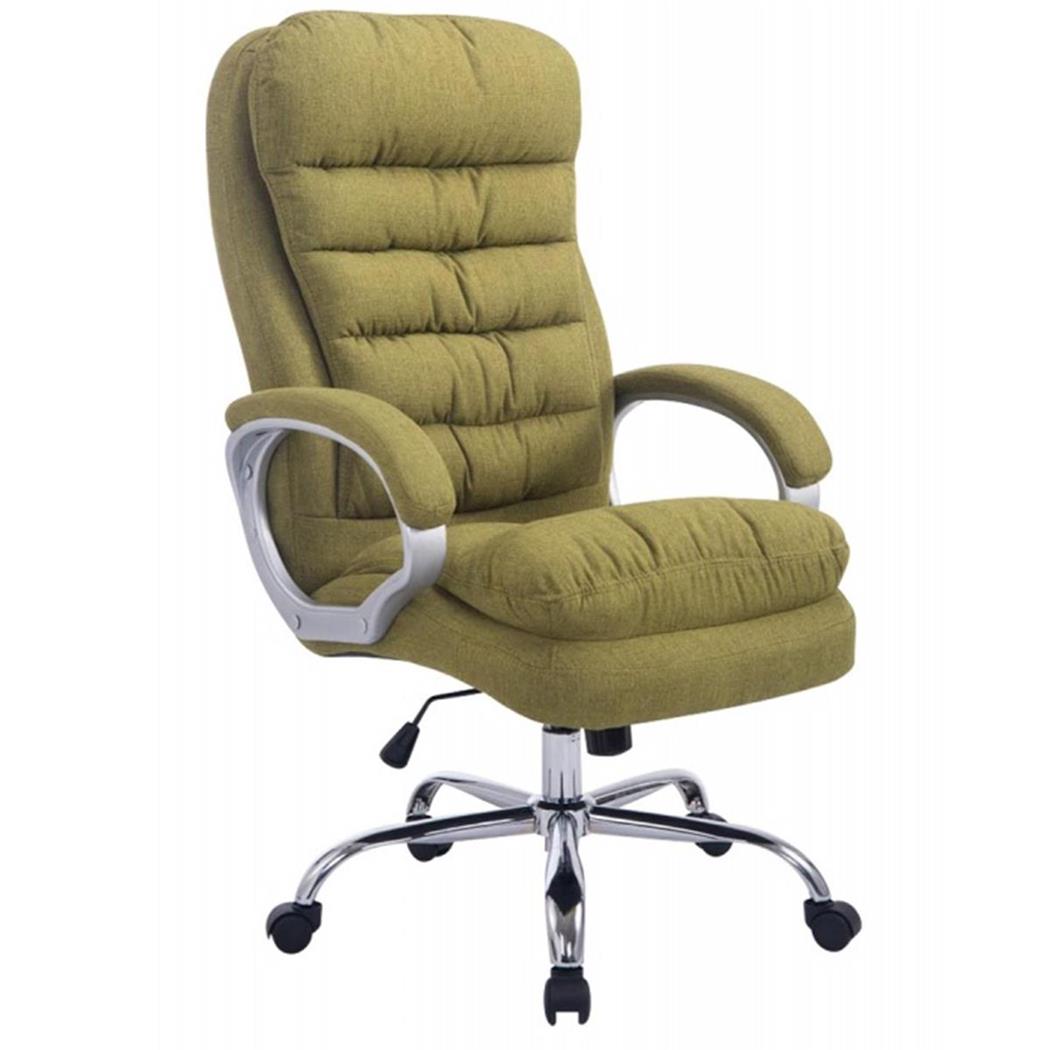 DEMO# Poltrona XXL da ufficio ACUNA TESSUTO, Imbottitura doppia, in Tessuto, Base in Metallo, color Verde