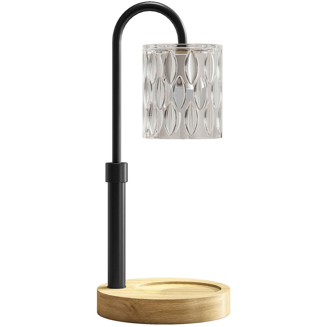 Lampada per Ufficio KIRO, Design Elegante e Moderno, Base in Legno e Asta Nera