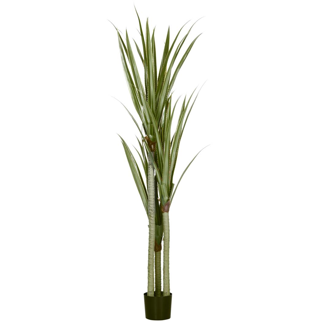 Pianta per Ufficio TUKA, Yucca alta 190cm, Tronco Realistico, Verde