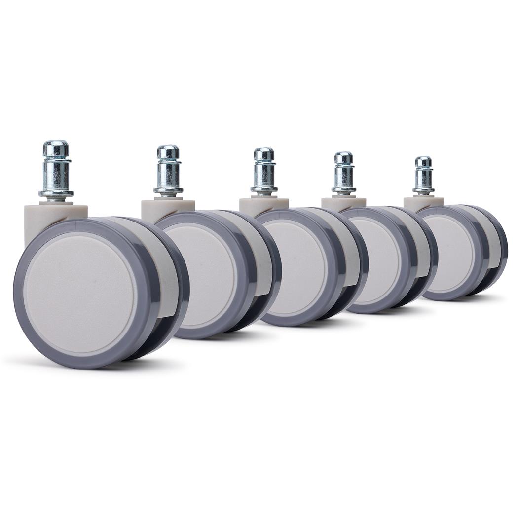 5x Ruote per Sedie da Ufficio EVOX 11x50mm, Stile Minimalista, Grigio