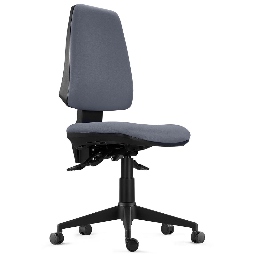 DEMO#Sedia Ergonomica INDIANA BASE, Schienale Regolabile, Tessuto Ignifugo, Grigio