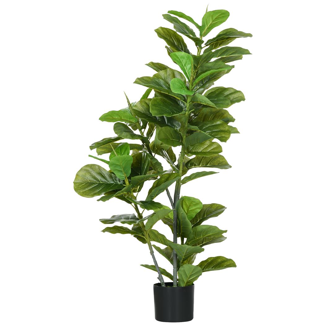 Pianta per Ufficio STAISY, Ficus alto 110cm, con 90 Foglie, Verde