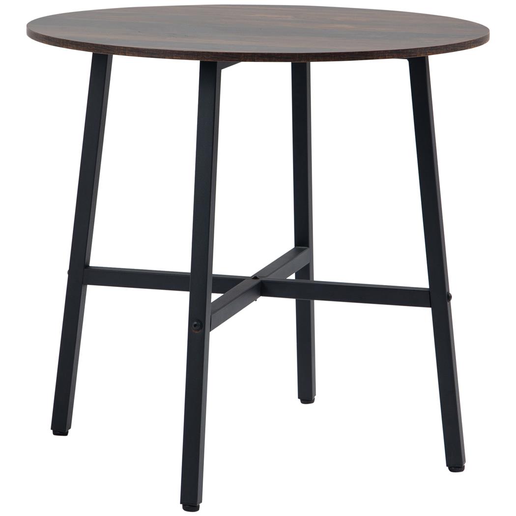 Tavolo per Sala Riunioni ROGA, Stile Elegante, Gambe Nere e Piano in Legno colore Marrone Scuro