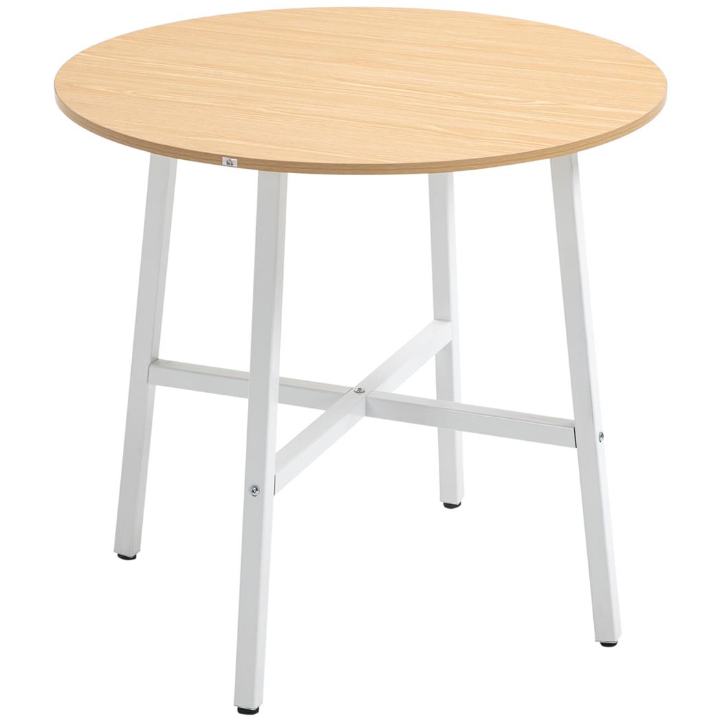 Tavolo per Sala Riunioni ROGA, Stile Elegante, Gambe Bianche e Piano in Legno colore Rovere