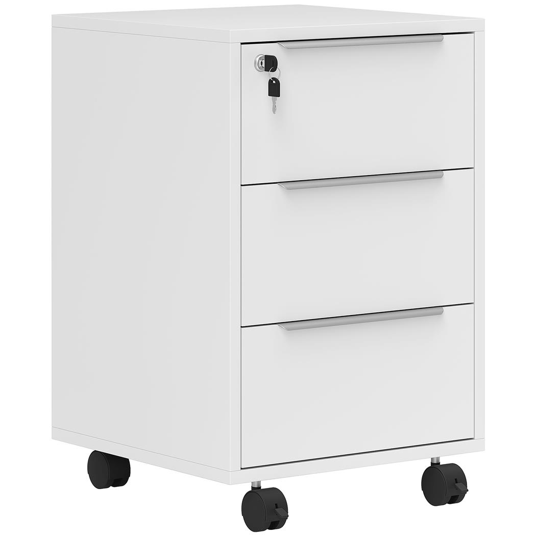 Cassettiera con Ruote AVANA, 40x40x63,5 cm, in Bianco