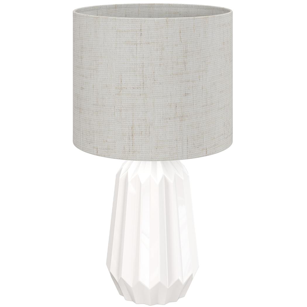 Lampada per Ufficio ELION, Stile Retrò, Base in Ceramica colore Bianco