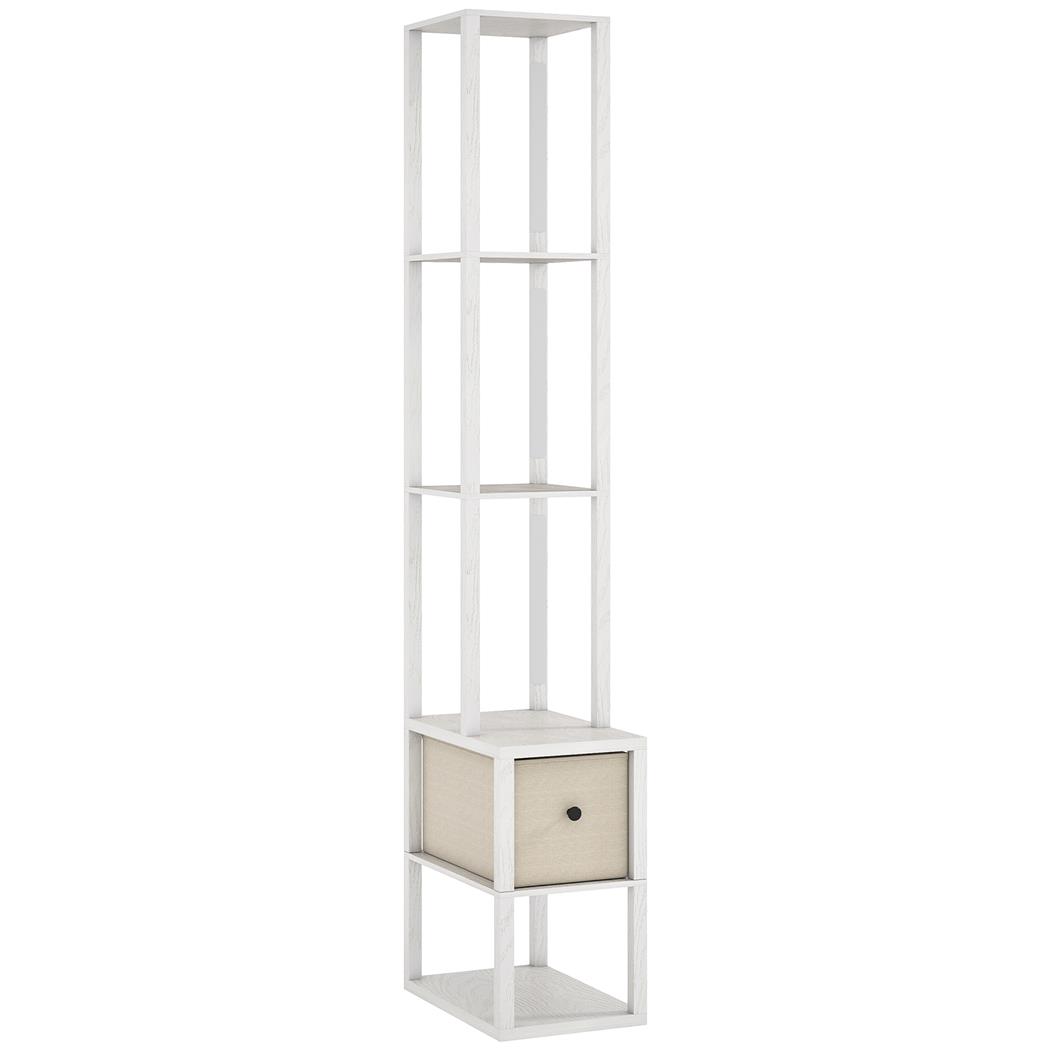 Lampada per Ufficio NUBE, con Ripiani e Cassetto in Tessuto, Bianco