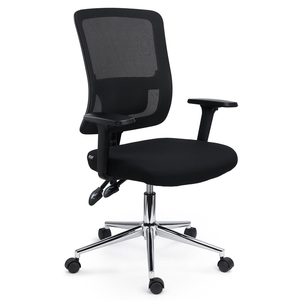 DEMO# Sedia per Ufficio MISTIC, Elegante ed Ergonomica, Rete Traspirante, Nero