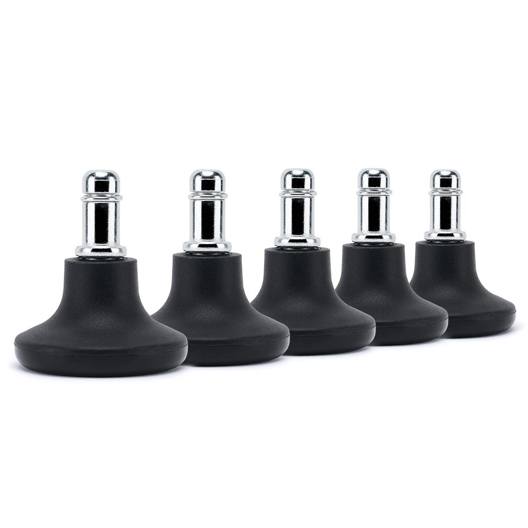 5x Piedini per Sedie Ufficio H1, Perno da 11mm, Antiscivolo, Design Compatto