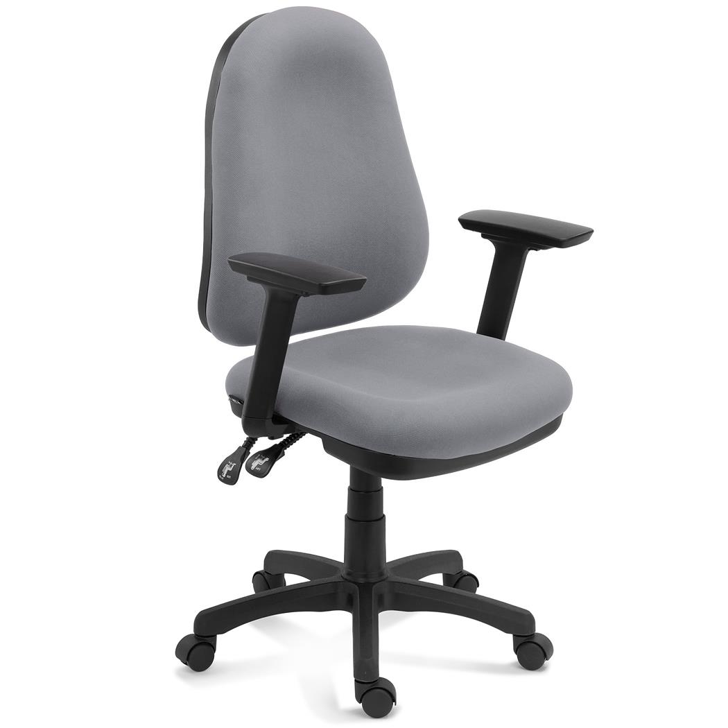 Sedia da Ufficio Ergonomica ZENIT, Braccioli Regolabili in 3D, in Tessuto Grigio
