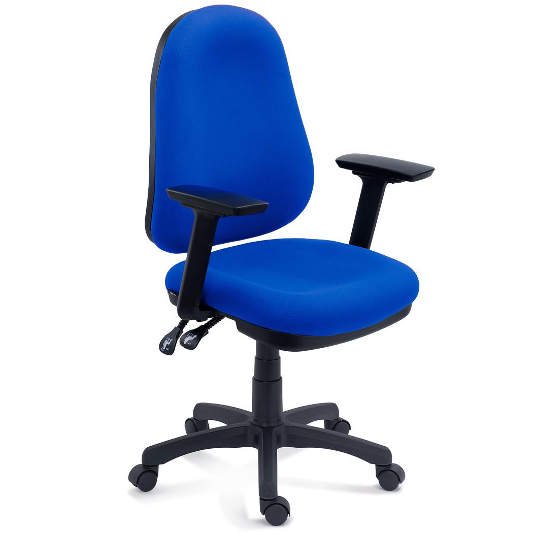 Sedia da Ufficio Ergonomica ZENIT, Braccioli Regolabili in 3D, in Tessuto Blu