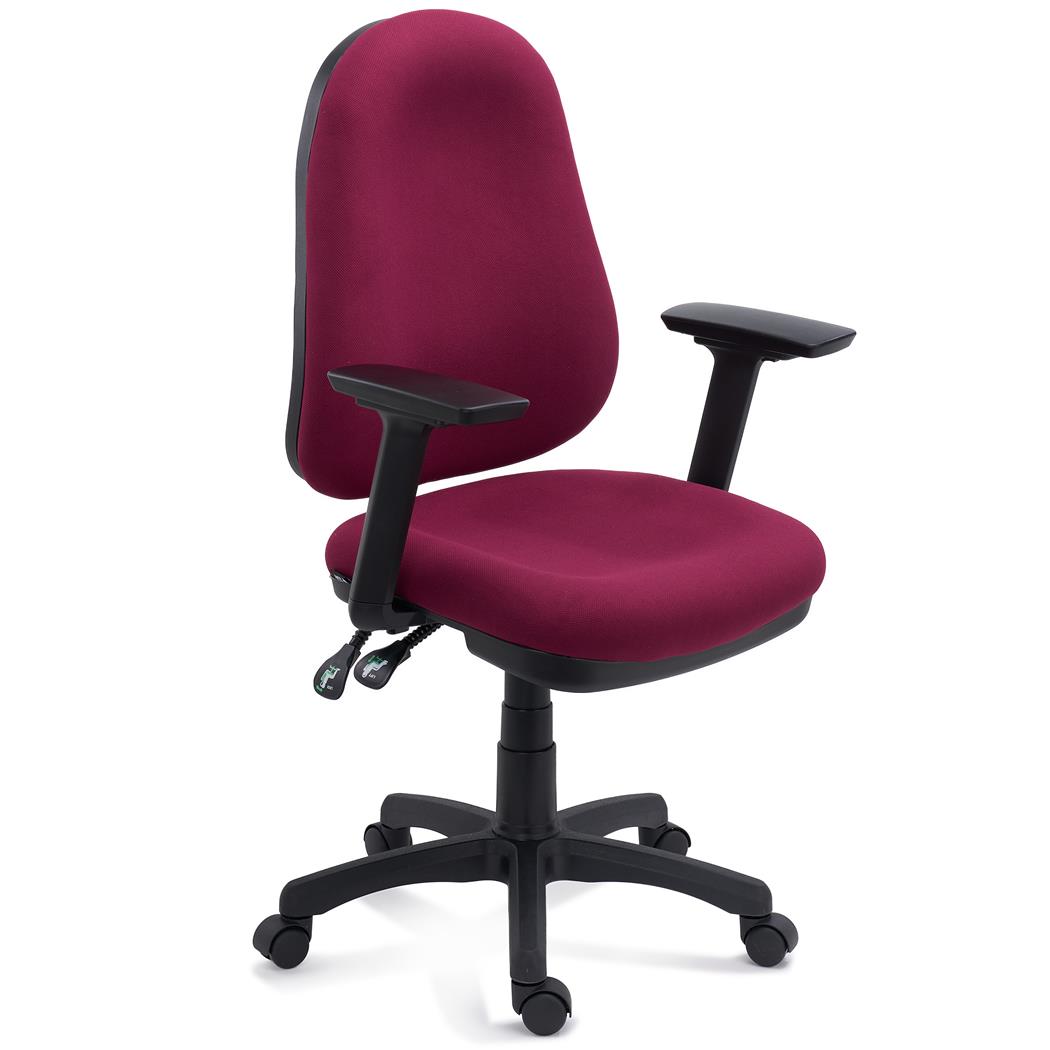 Sedia da Ufficio Ergonomica ZENIT, Braccioli Regolabili in 3D, in Tessuto Rosso