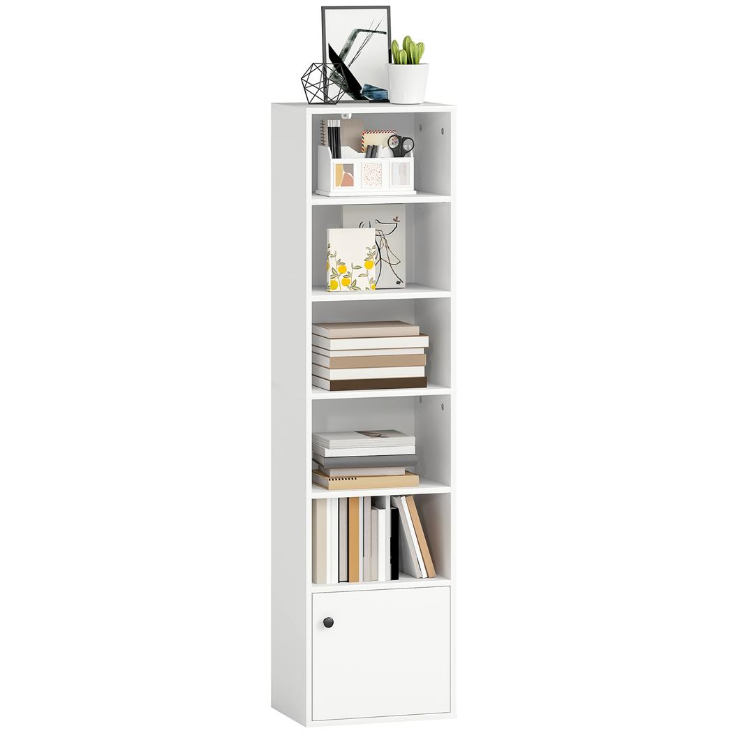 Libreria ALMON, Design Moderno, 40x30x156cm, in Legno Colore Bianco