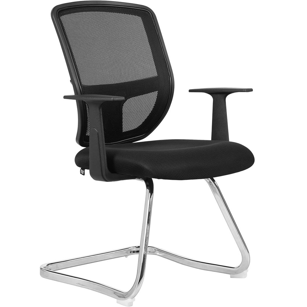 Sedia per sala d'Attesa DINAMIC V, Struttura a slitta, Base in Metallo, Nero