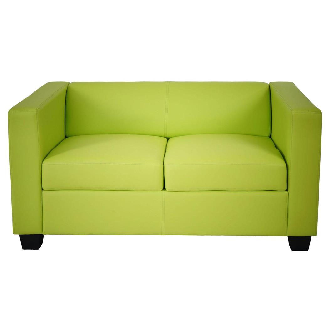 Divano a 2 posti BASILIO, Design Elegante, Grande Comfort, in Pelle colore Verde