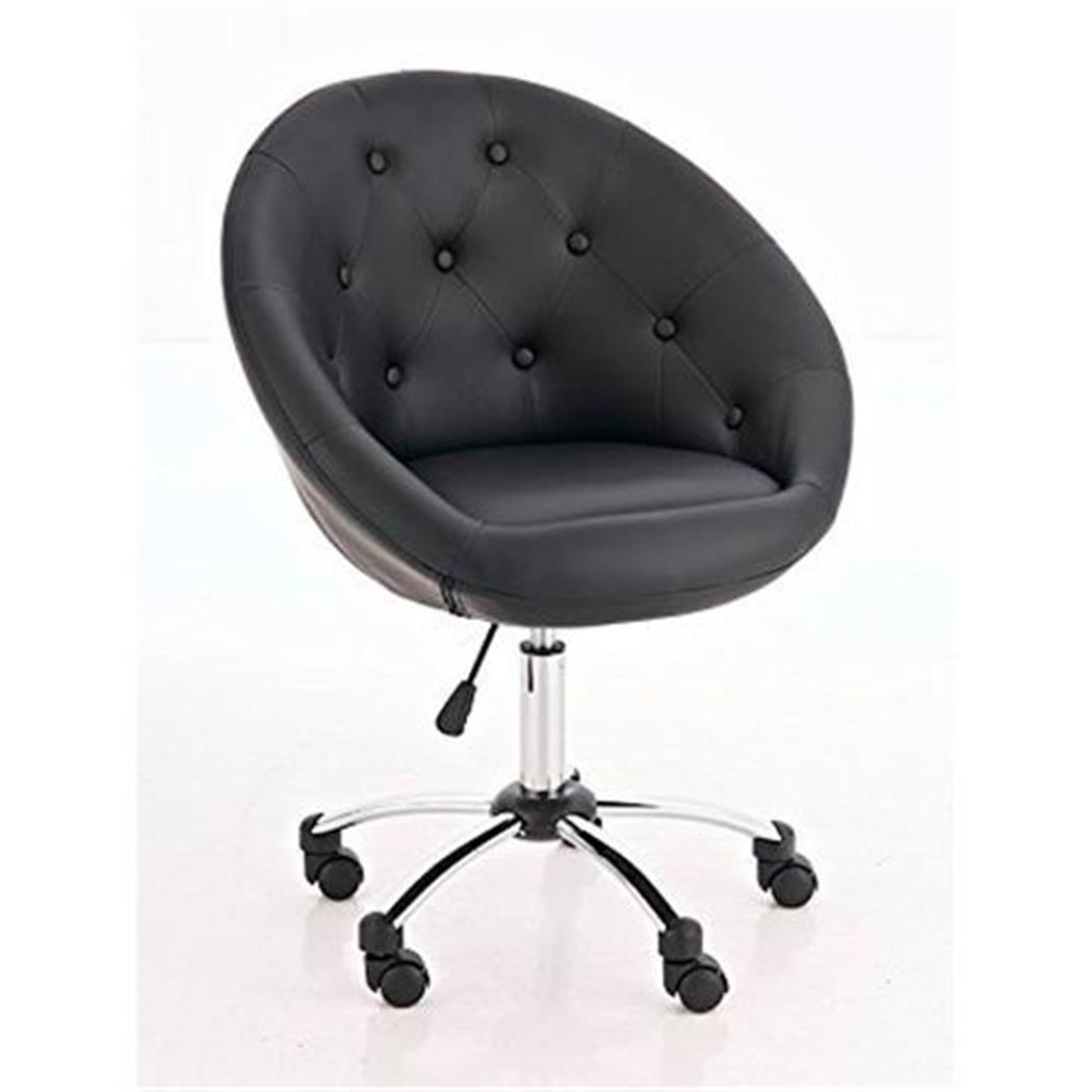 Sedia di design VIENNA, Spessa imbottitura, Struttura in metallo, in Pelle colore Nero