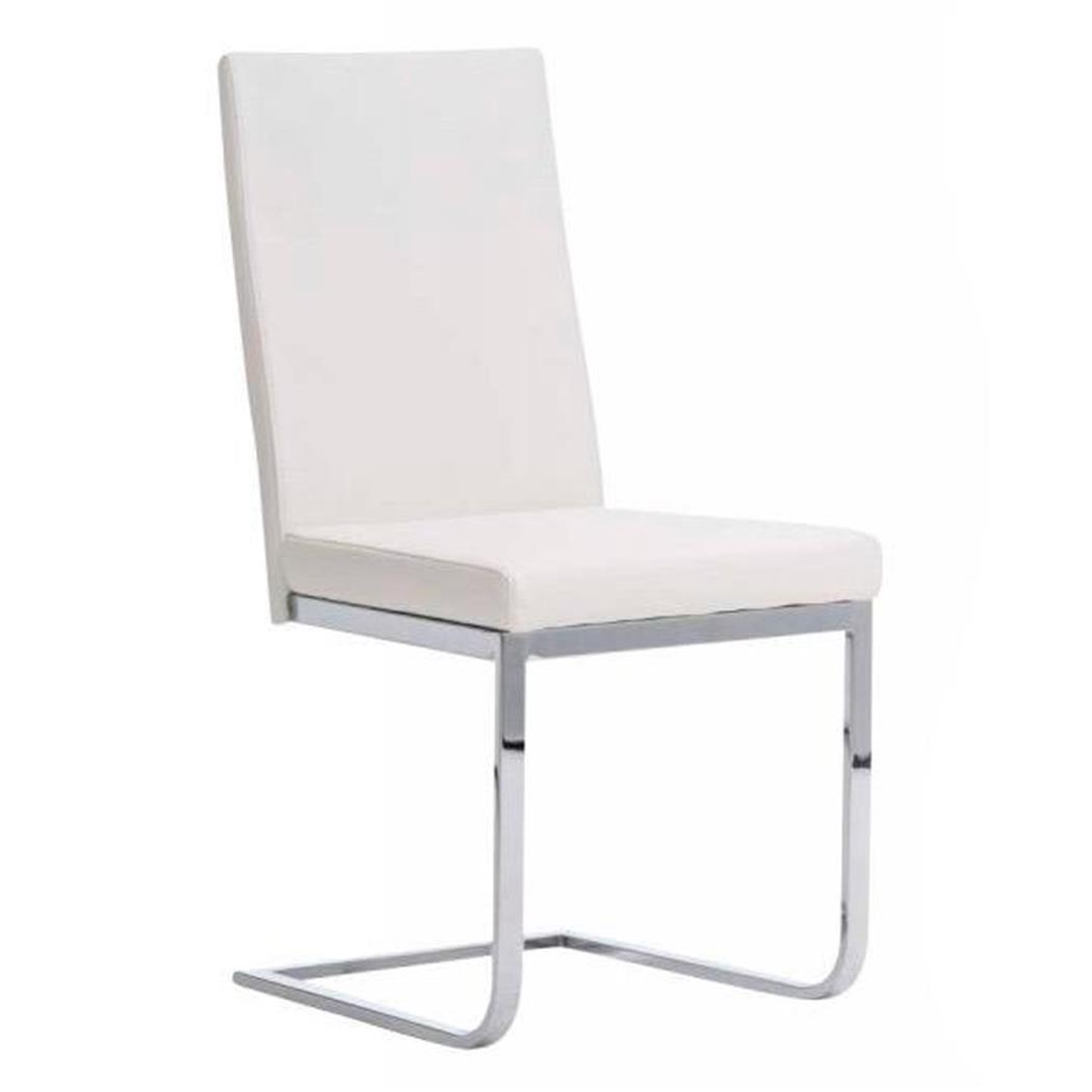 Sedia per Sala d'Attesa / Riunioni ASPE, in Metallo cromato, Comoda imbottitura, in Pelle colore Bianco