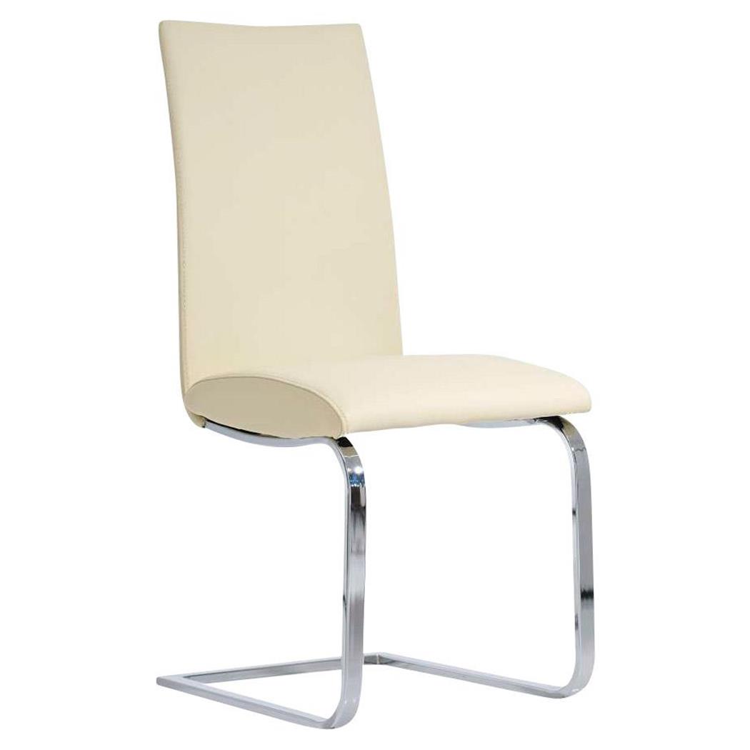 Sedia per Ospiti / Sala Attesa IASO, Design minimalista e Alta qualità, Struttura in metallo, in Pelle colore Crema