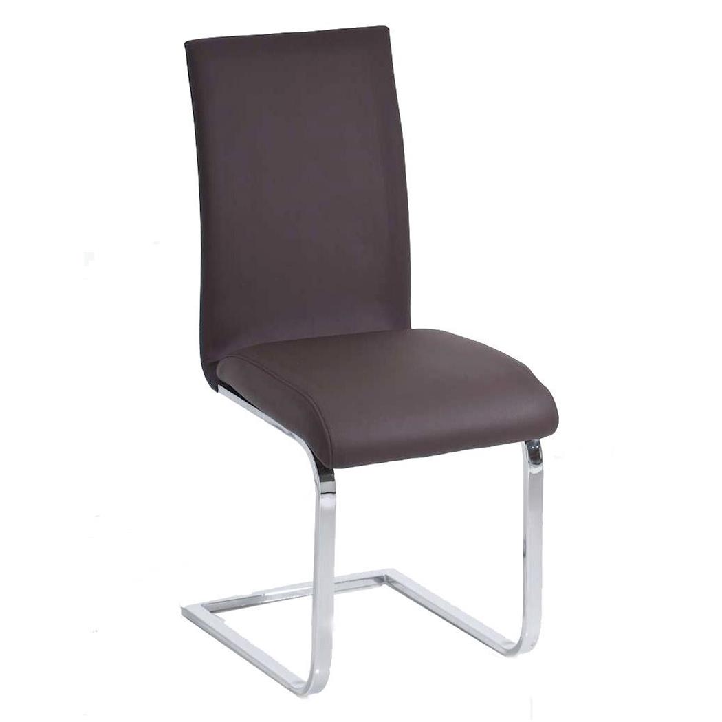 Sedia Sala d'Attesa / Riunioni CINCA, Design ergonomico, Struttura in metallo, in Pelle colore Marrone