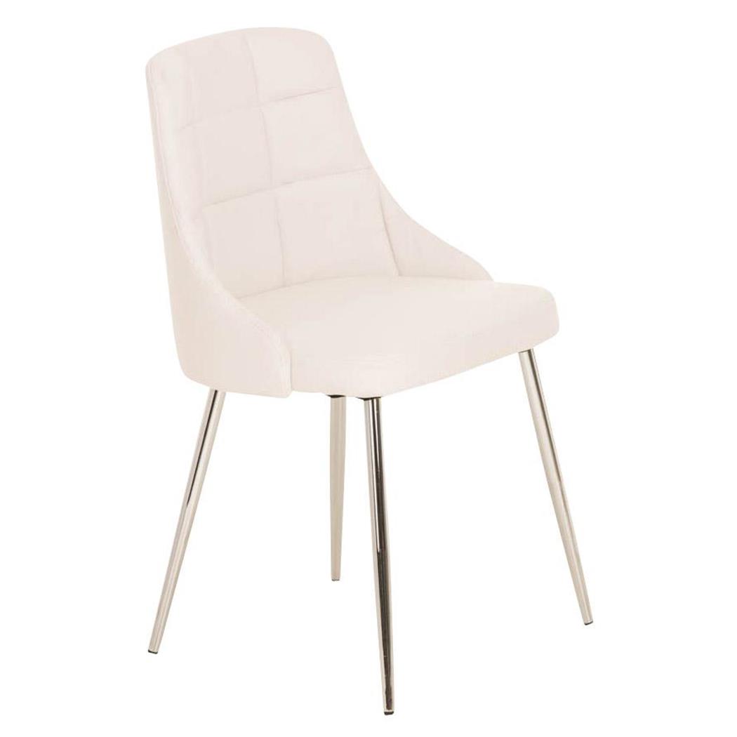 Sedia per Ospiti / Riunioni MAURO, Design esclusivo e grande comfort, Rivestita in Pelle in colore Bianco
