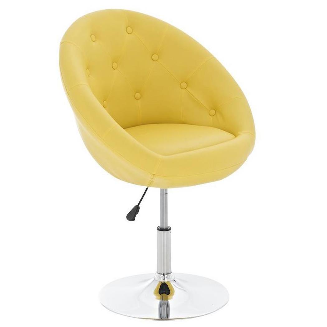 Poltroncina BELFAST, stile Chesterfield con capitonné, Comoda imbottitura, colore Giallo