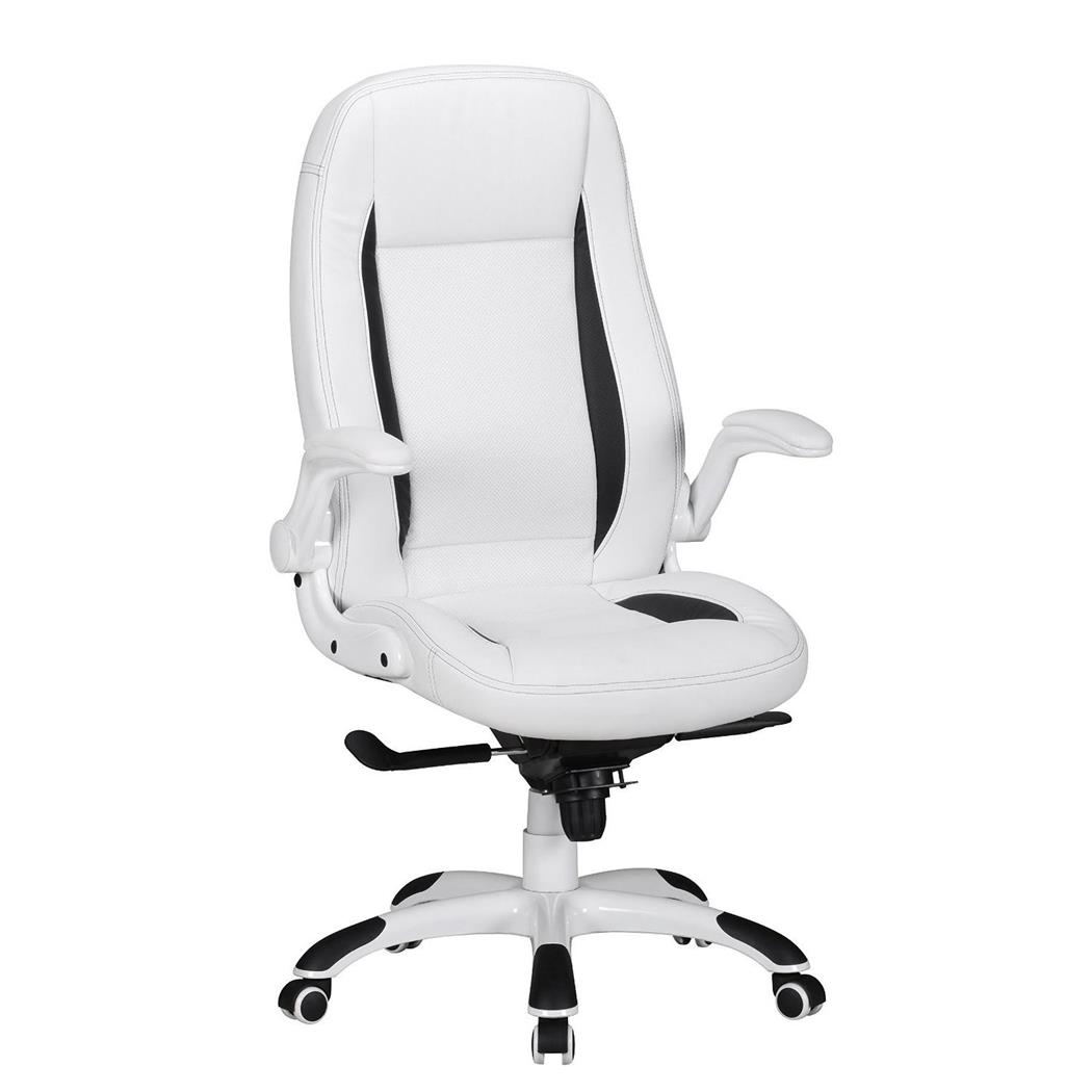 Sedia Gaming per PC modello MONTREAL, Design sportivo, Rivestimento in pelle, Omologata 8h uso, colore Bianco