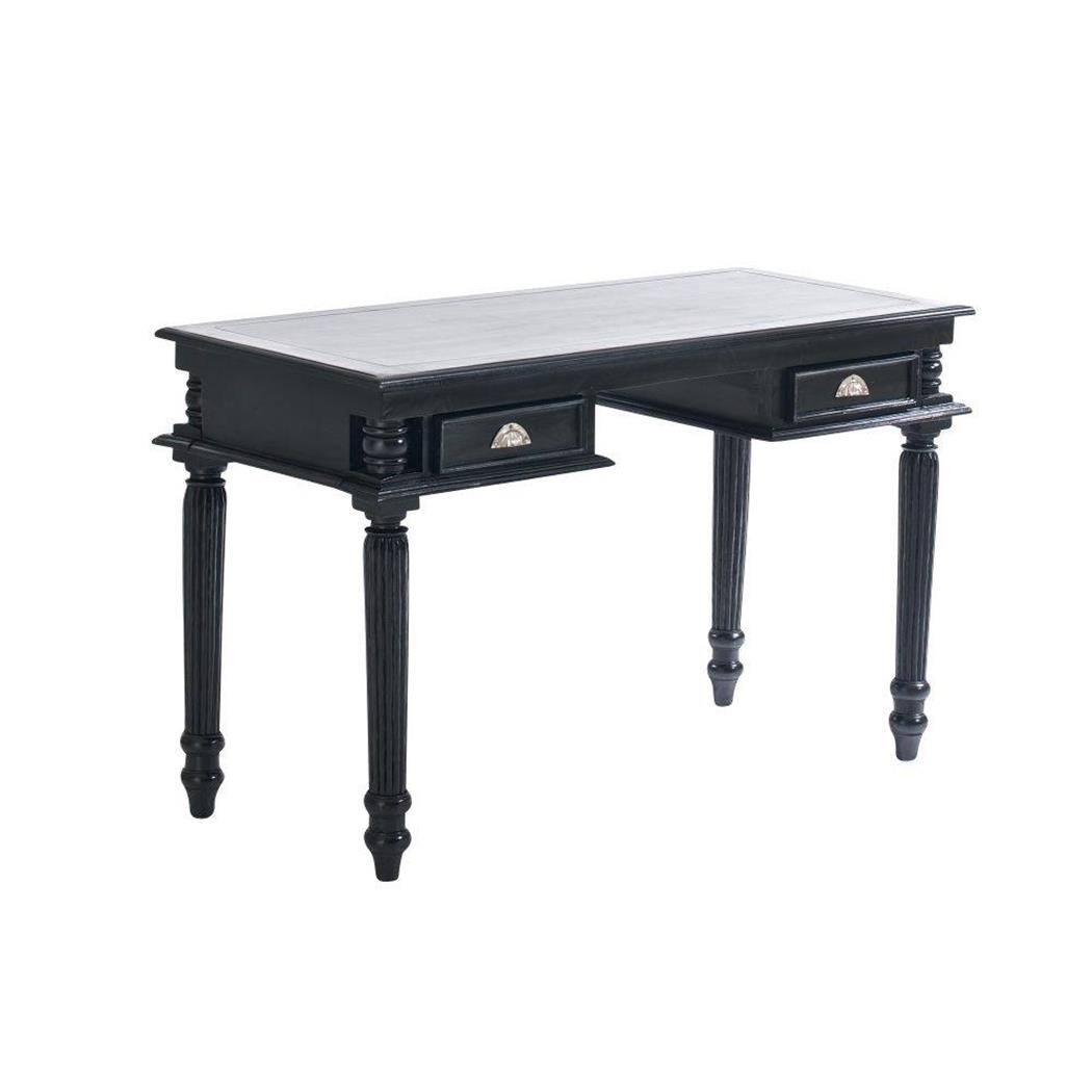 Pregiata Scrivania LUCAS, stile Classico, misure cm 130 x 82,5 x 60, in Legno color Nero