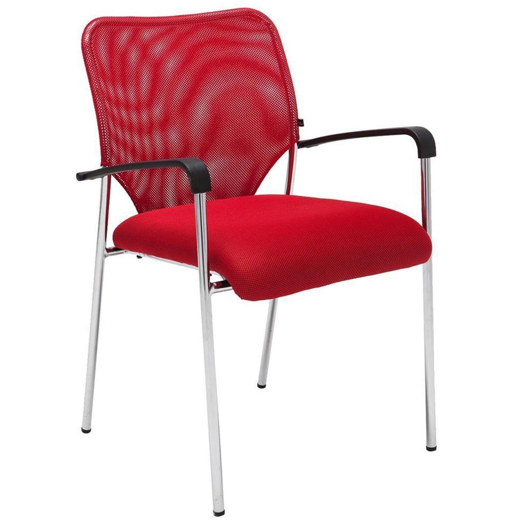 Sedia Sala d'Attesa JAMAICA, Robusta e Comodissima, in Tessuto a rete traspirante, colore Rosso