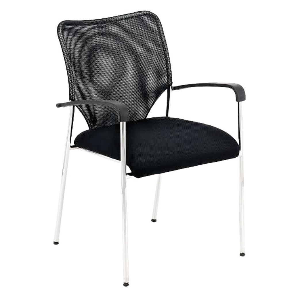 Sedia Sala d'Attesa JAMAICA, Robusta e Comodissima, in Tessuto a rete traspirante, colore Nero