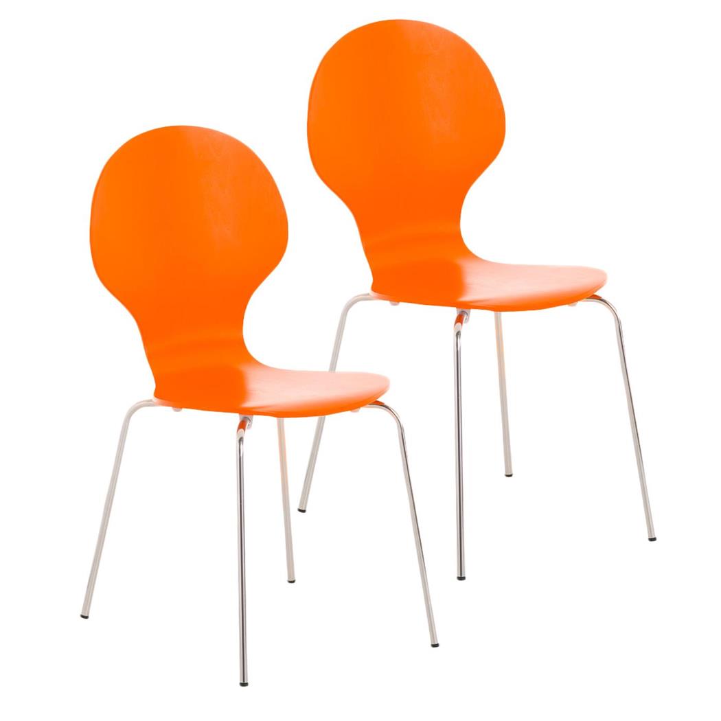 Lotto di 2 Sedie da Attesa / Ospiti CARVALLO, Struttura in metallo, Impilabili, colore Arancione