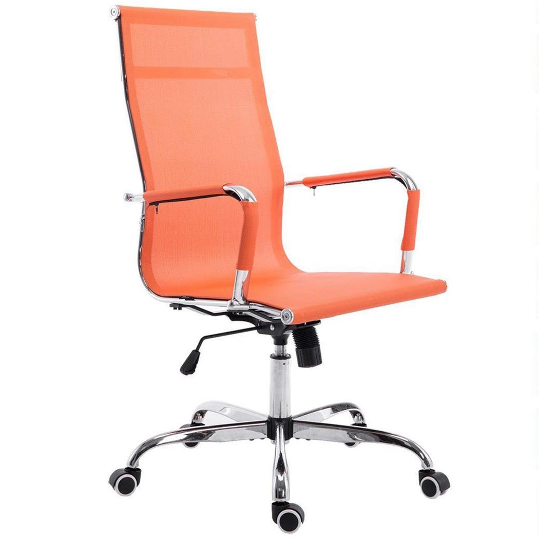 Sedia da Ufficio ITALICA, Struttura in Metallo, Design moderno, in Rete Traspirante, colore Arancione