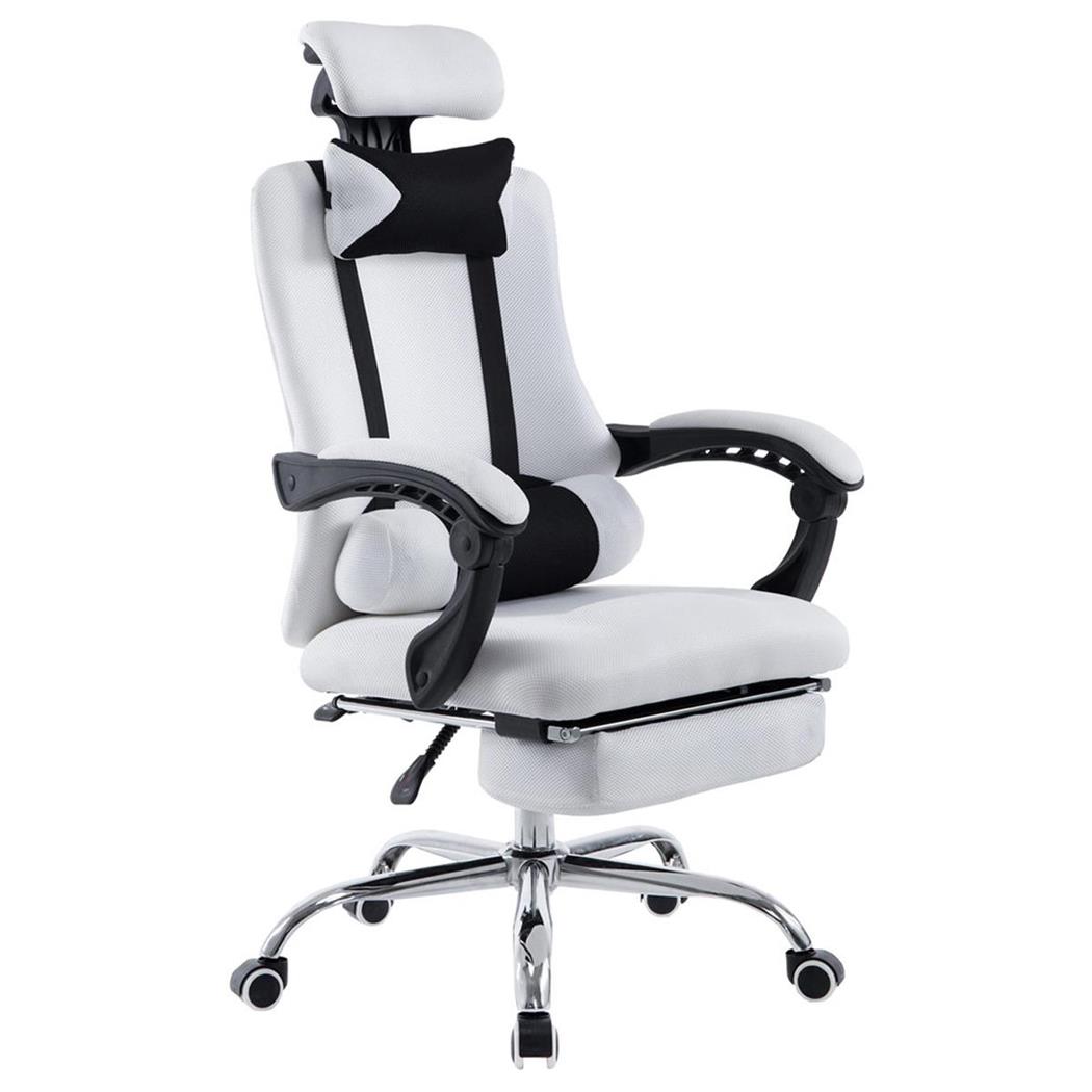Poltrona ufficio / Gaming ANTARES, Reclinabile, Poggiapiedi estensibile, in Tessuto Traspirante, Bianco