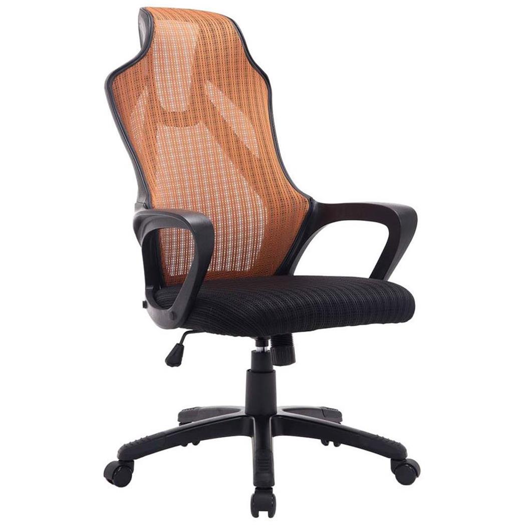 Sedia per Computer / Gaming YUCATAN, Design esclusivo sportivo, in Rete traspirante, colore Marrone