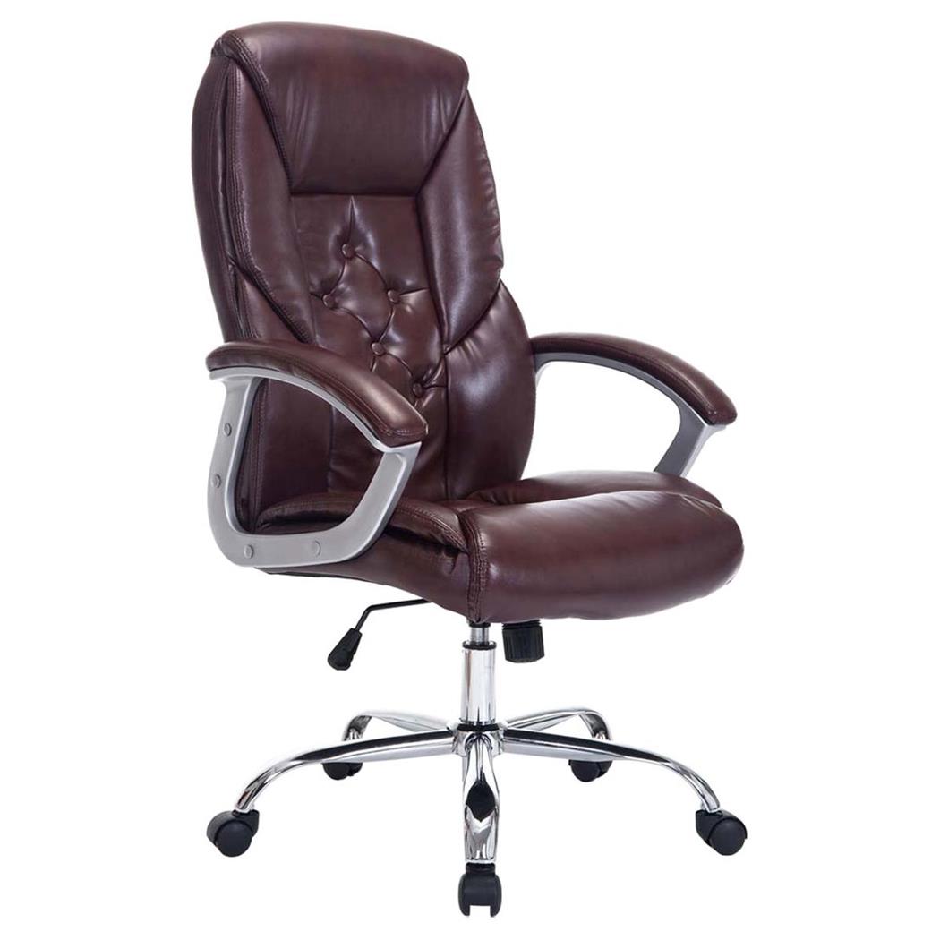 Poltrona da ufficio DIONE PRO, Design elegante, Spessa imbottitura, Pelle Bordeaux