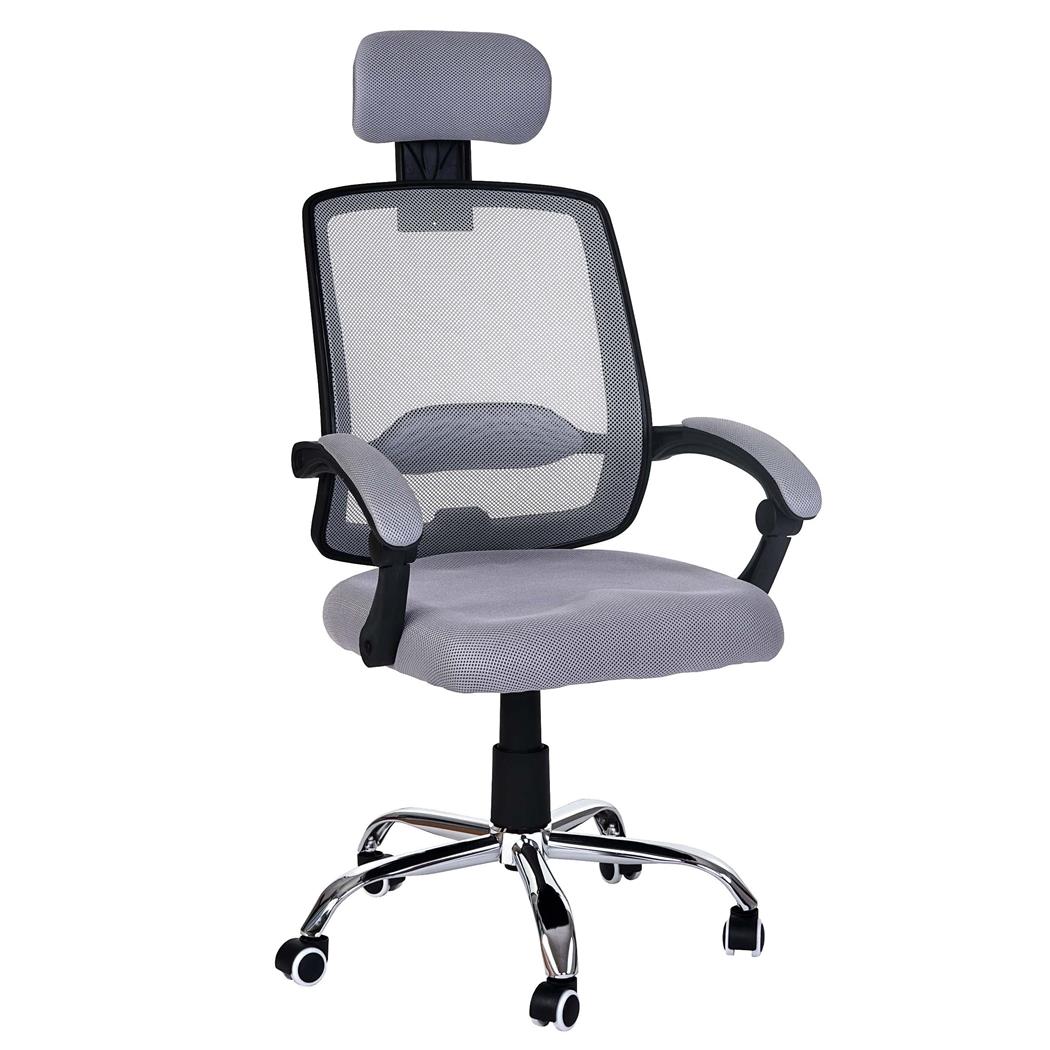 Sedia ergonomica DUNA, Sostegno lombare, Base in metallo, Traspirante, colore Grigio