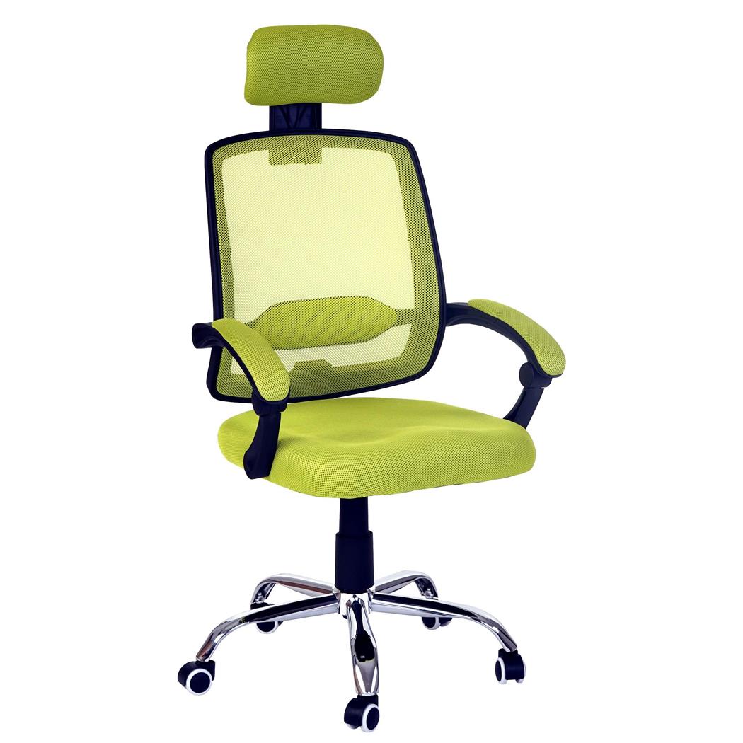 Sedia ergonomica DUNA, Sostegno lombare, Base in metallo, Traspirante, colore Verde