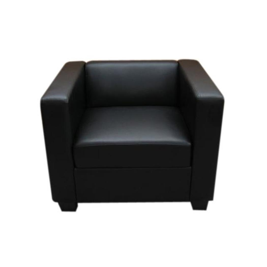 Poltrona 1 posto BASILIO, Design Elegante, Grande Comfort, in Pelle colore Nero