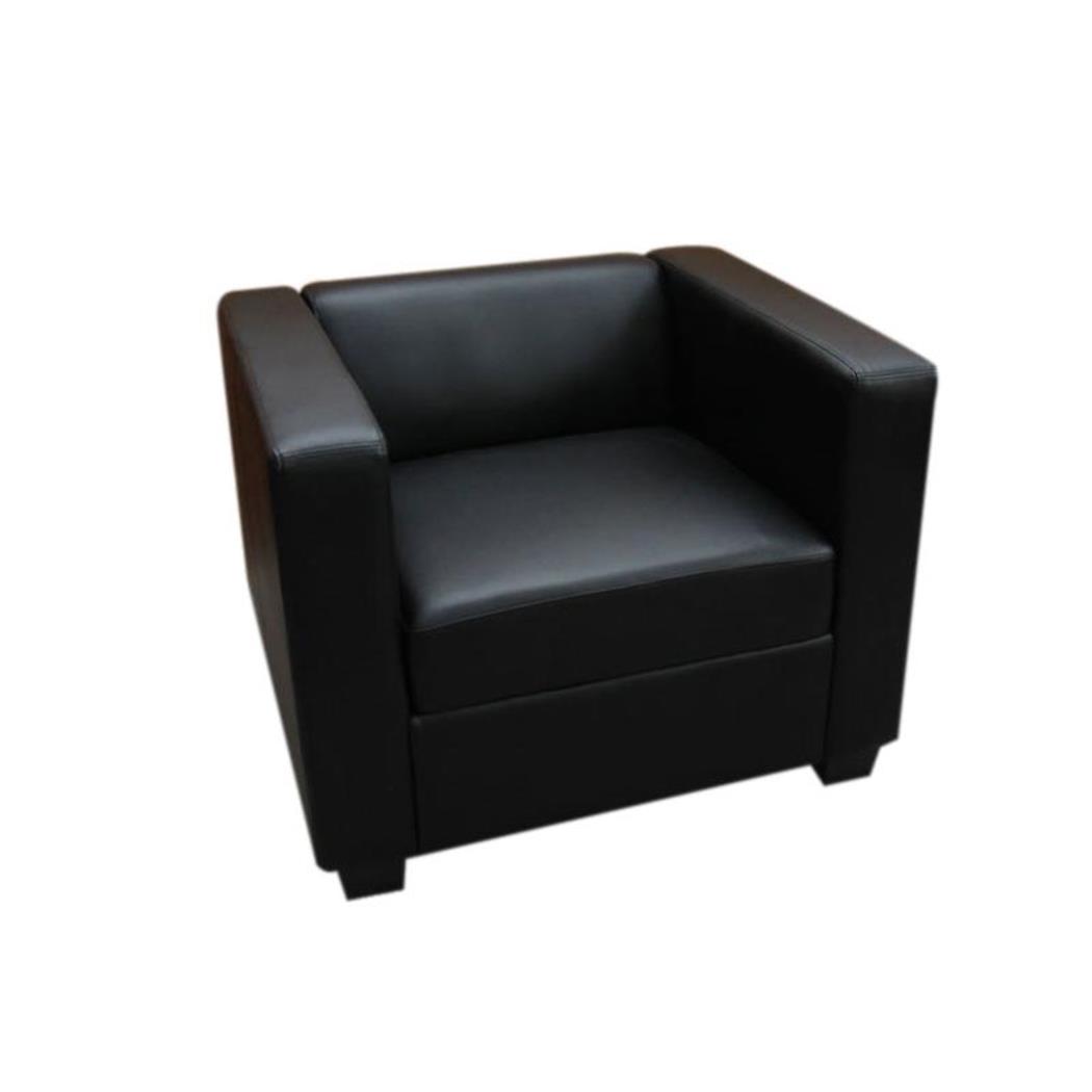 Poltrona 1 posto BASILIO, Design Elegante, Grande Comfort, in Vera Pelle colore Nero