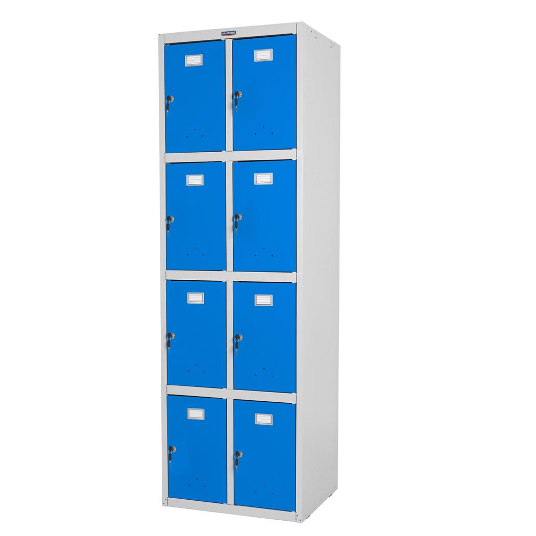 Armadietto casellario BERIT 8 ANTE, cm 183x58x50, in Acciaio, Blu