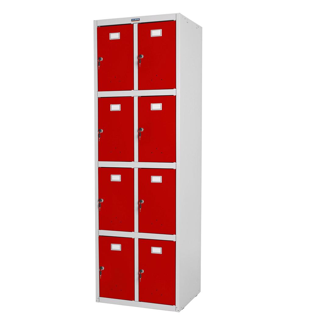 Armadietto casellario BERIT 8 ANTE, cm 183x58x50, in Acciaio, colore Rosso