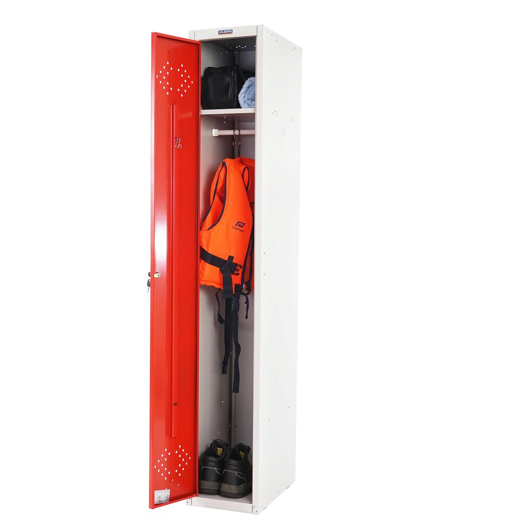 Armadietto BERIT 1 ANTA, cm 183x30x50, in Acciaio, colore Rosso