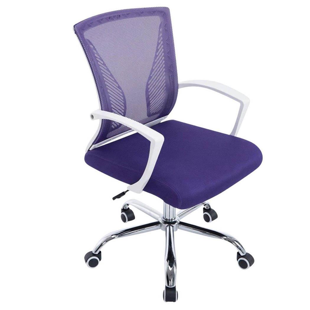 Sedia da ufficio CUBA, Sedile imbottito, Schienale in rete, Design moderno con Base cromata, Viola