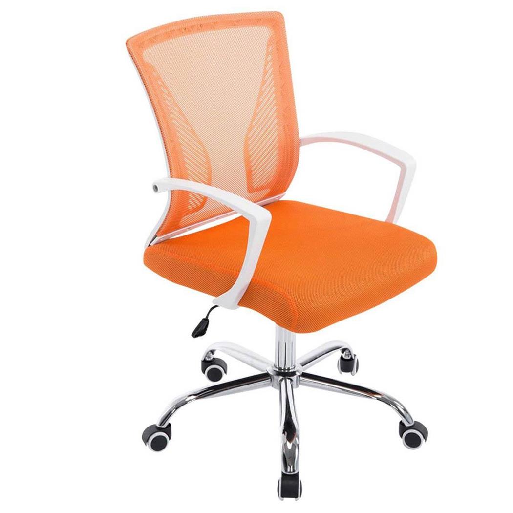 Sedia da ufficio CUBA, Sedile imbottito, Schienale in rete, Design moderno con Base cromata, Arancione